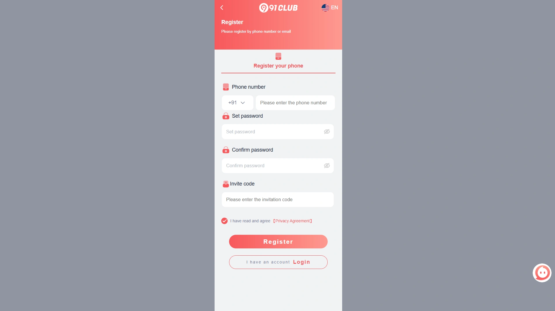 Creating an account & logging into the 91 Club app Creating an account & logging into the 91 Club app